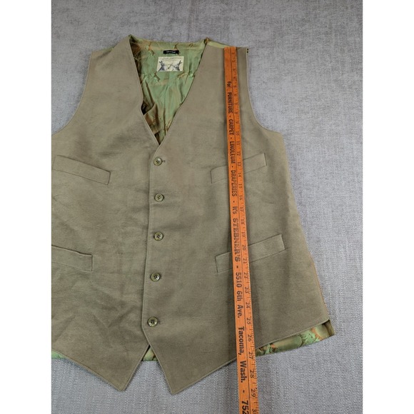 Peter Christian Vest Men 50L Moleskin Merlin Waistcoat Faux Suede Button Pockets - Picture 5 of 7